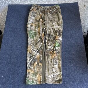 Field & Stream Pants Women Medium Brown Camo Fleece Lined Cargo Hunting Outdoor